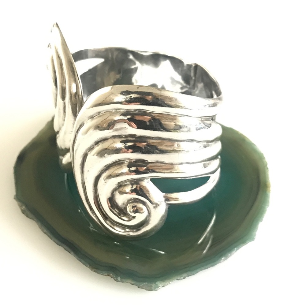 Taxco Sterling Mid-Century Clamper Cuff Bracelet